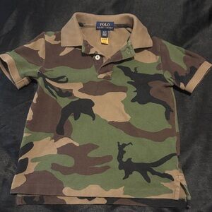 Polo by Ralph Lauren Kids' Camo Polo in Green/Brown/Black